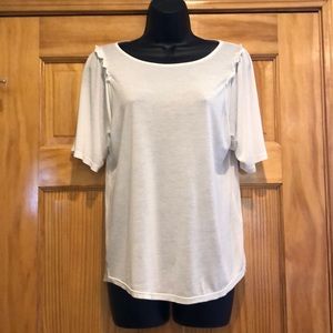 Massimo Dutti Romantic Flutter Sleeve Blouse Tee